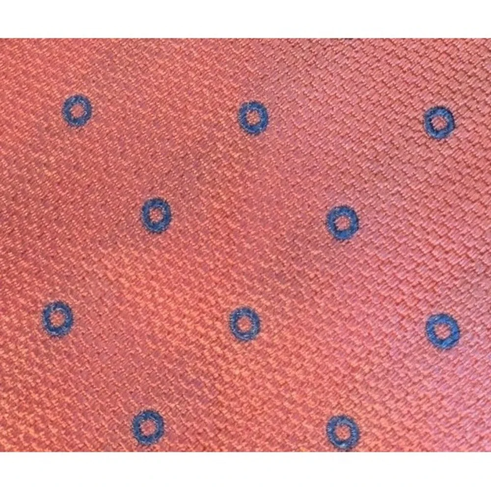 Thomas Pink Tie Silk Neck Polka Dots Blue Circles Textured Mens Necktie Morocco